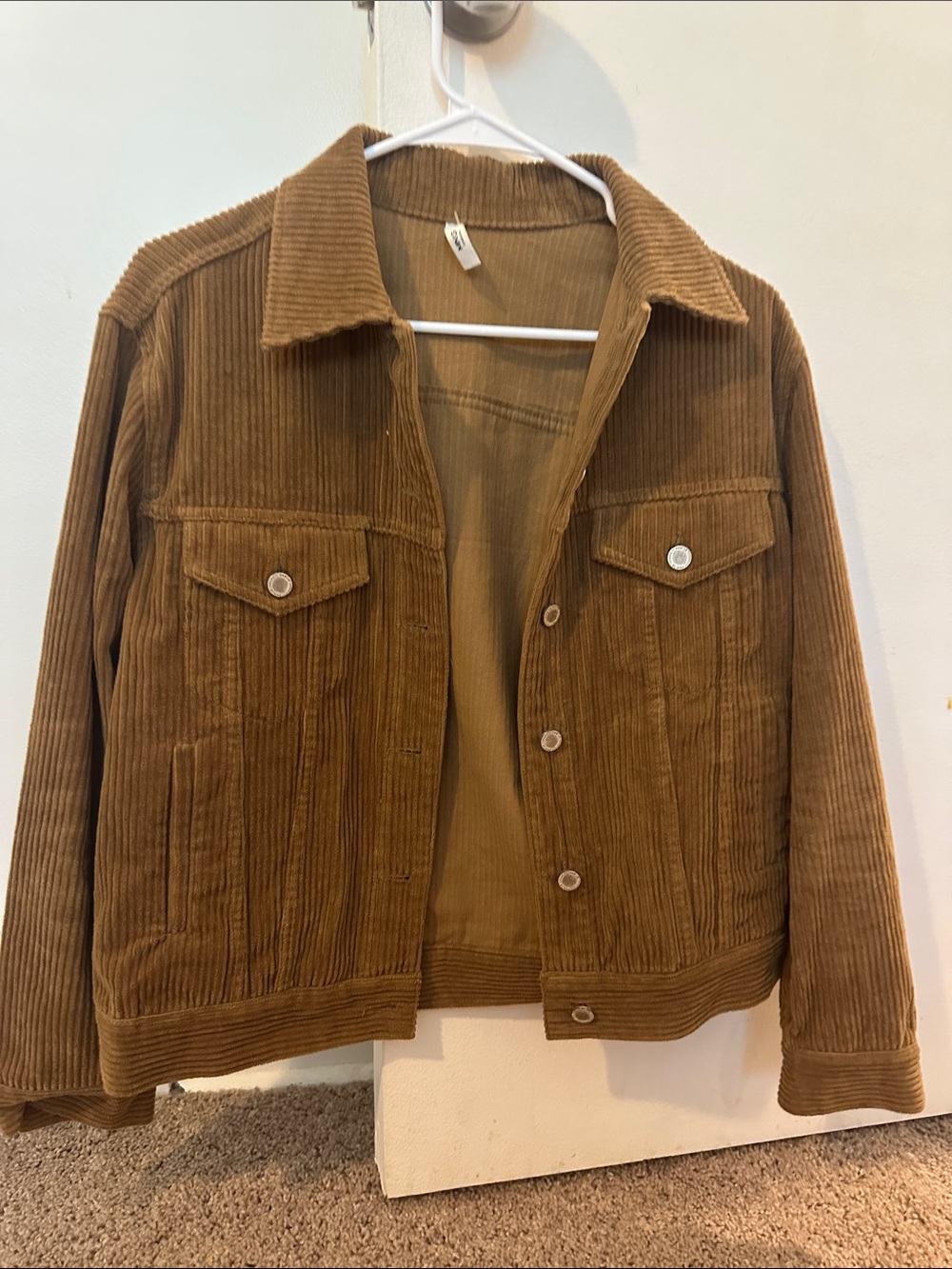 Mango Corduroy Jacket in Tan